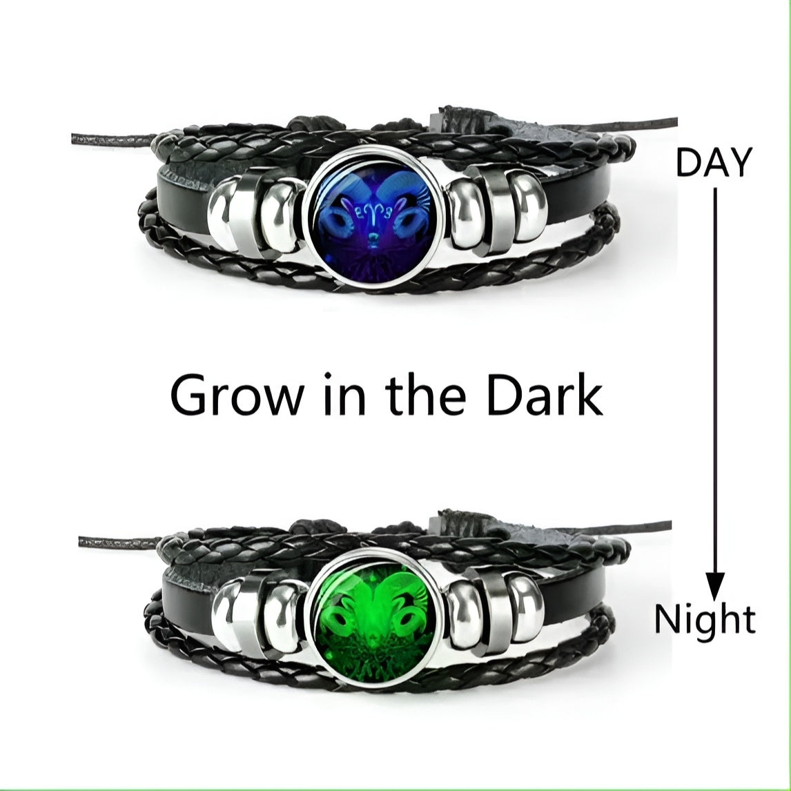 Adjustable Zodiac Sign Super-Power Activator Manifestation Bracelet Glow in the Dark (Energized)